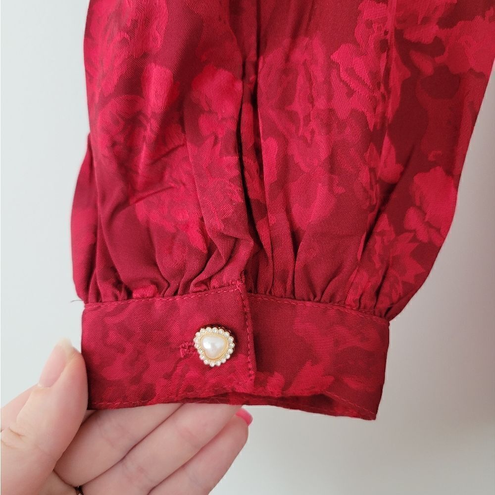 Rahi  Red Floral Print Cutout Long Sleeve Mini Dress  NWOT - Picture 8 of 10
